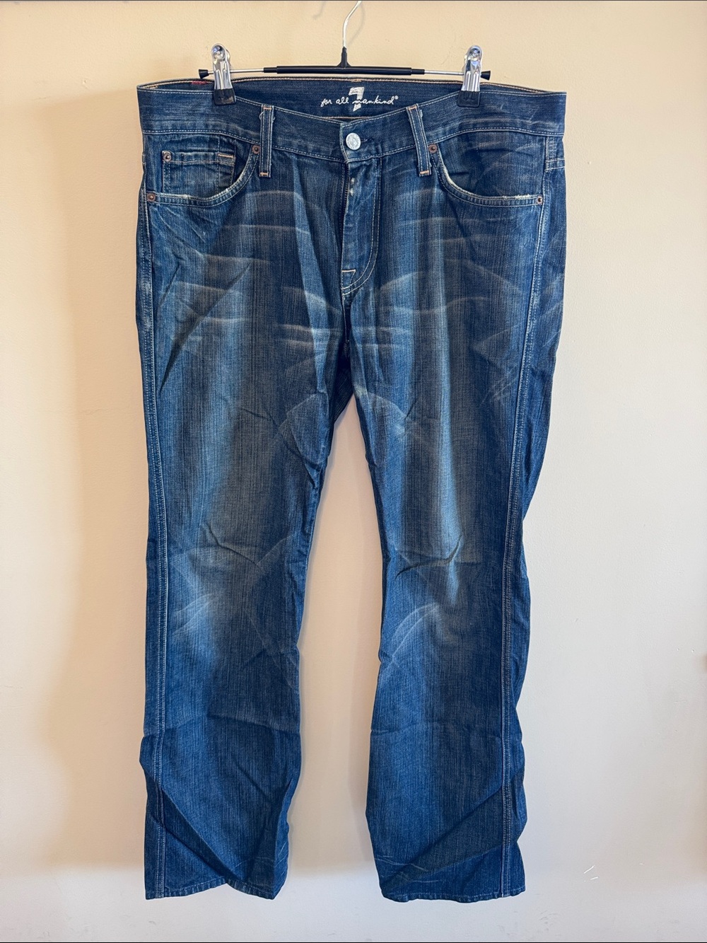 7 For All Mankind Men's Indigo Straight Jeans